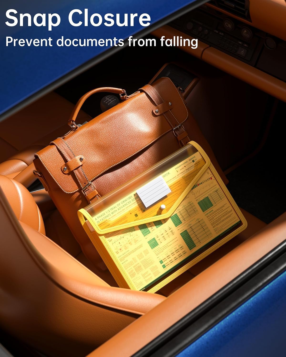 Plastic Expanding File Folder, Transparent Envelopes with Snap Closure image 3