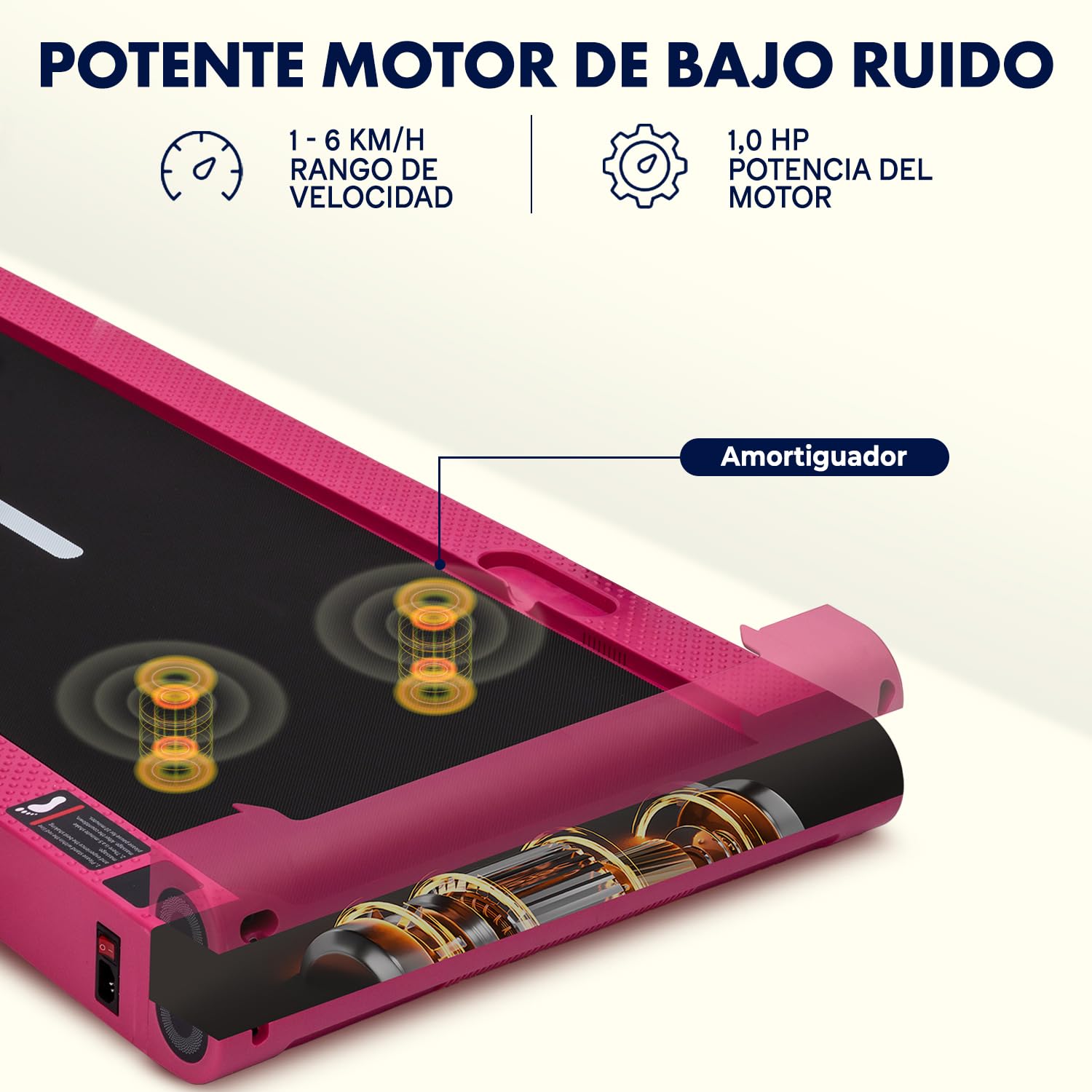Squatz Cinta de Andar y Correr, Caminadora 2 en 1, Pad de Caminata y Barra de Sujecion con Placas de Vibracion, Pantalla LED, Soporte para Dispositivo, Mando a distancia, Fitness en Casa u Oficina