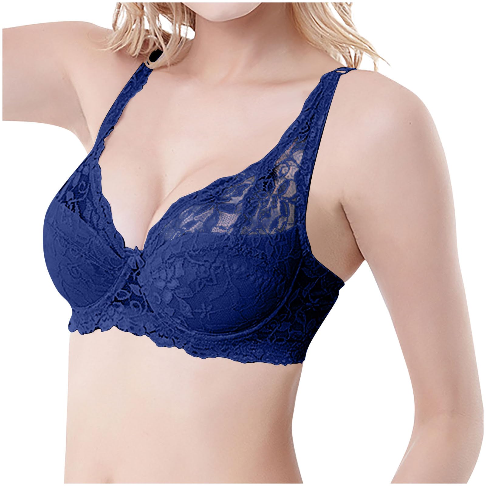 Plus Size Lace Comfortable Bras Full Coverage Push Up Soft Lady Bralettes Breathable No Underwire Everyday Bra