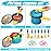 Kids Play Kitchen Accessories Set, Pretend Play Cooking Toys Set, Kitchen Toys Playset for Toddlers, Toy Pots and Pans for Kids Kitchen with Fake Play Food Cookware Utensils Dishes, Girls Boys Gift