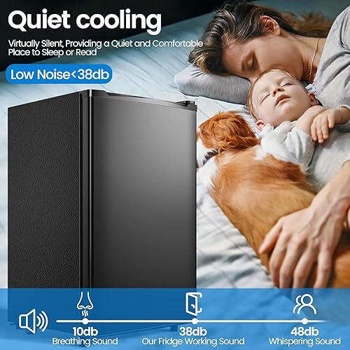 Miniatura 6 de WANAI Refrigerador compacto con congelador interior de 3.2 pies cúbicos, refrigerador pequeño de una sola puerta, bajo nivel de ruido, mini
