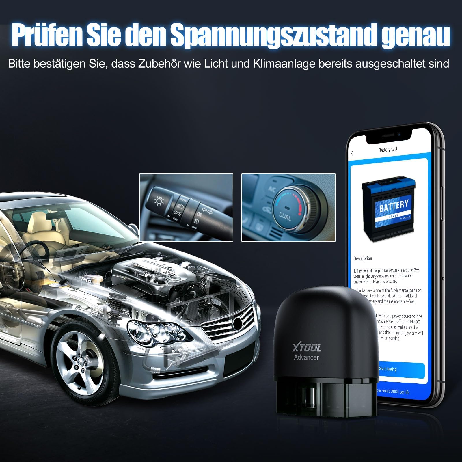 XTOOL AD20 Pro OBD2 Diagnosegerät Auto Scanner Alle System Scan, Obd2 Auslesegerät mit DTC-Definition, Öl-Reset, 13+ Sprachen, Spannungserkennung, Lebenslange Kostenlose Updates, für iOS und Android