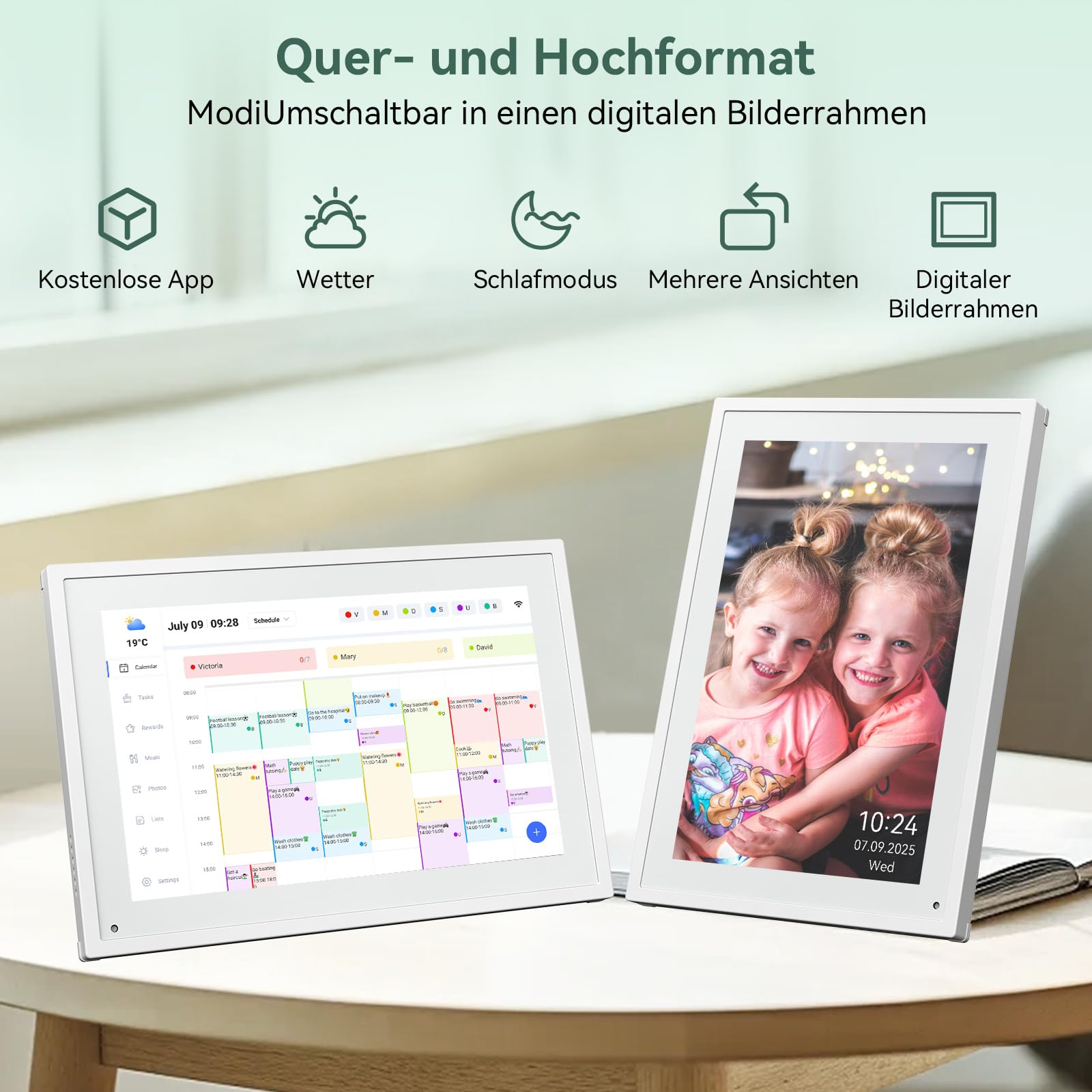 TABWEE P10 WIFI Digitaler Kalender, Digitaler Familienplaner, Bilderrahmen