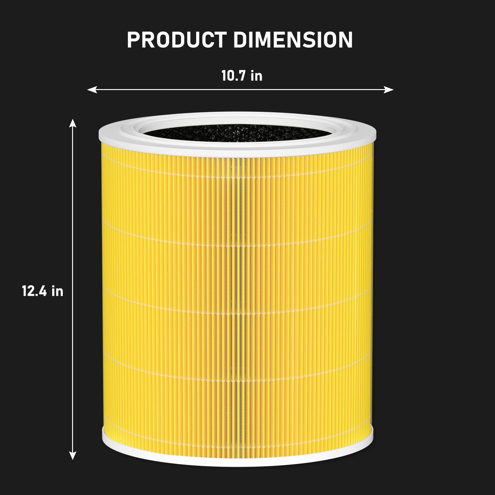 Core 600S HEPA Replacement Filter Compatible with LEVOIT Core 600S Air Purifier, H13 Grade Ture HEPA Filter & High-Effeiency Filtration Function Core 600S-RF Filter,Yellow 1Pack