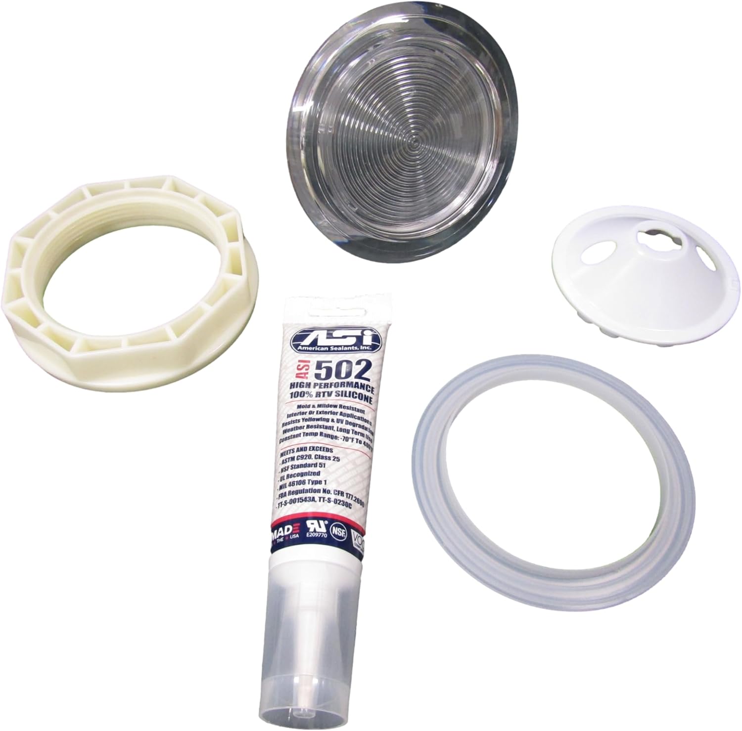 Spa Hot Tub Light Lens Kit Red & Blue Cover & Silicon 5" Face Lense Standard How to Video