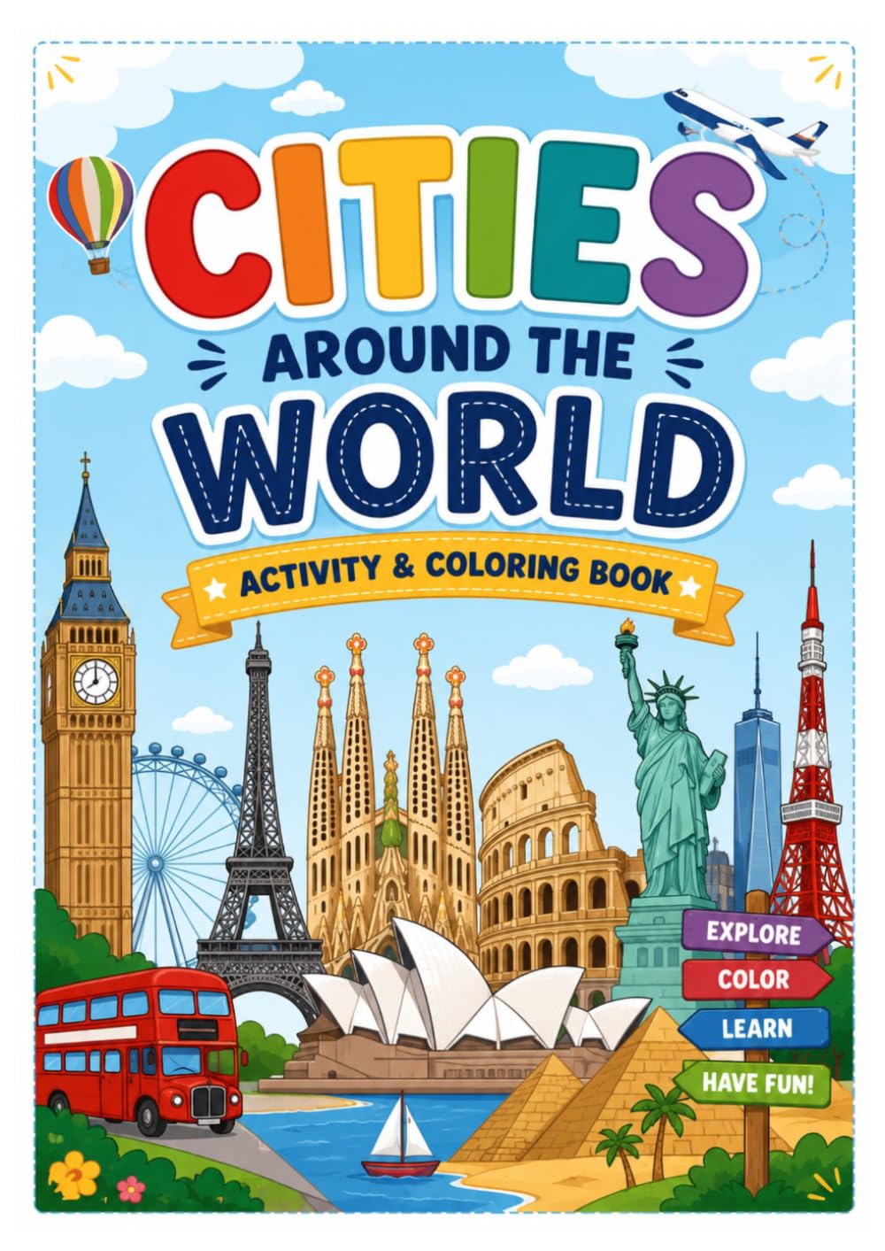 Cities Around The World Activity & Coloring Book