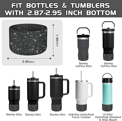 Miniatura 2 de WUQID Paquete de 2 fundas de silicona con textura de corazón Bling para botas compatibles con vaso Stanle de 40 onzas, 30 onzas, 20 onzas y botellas