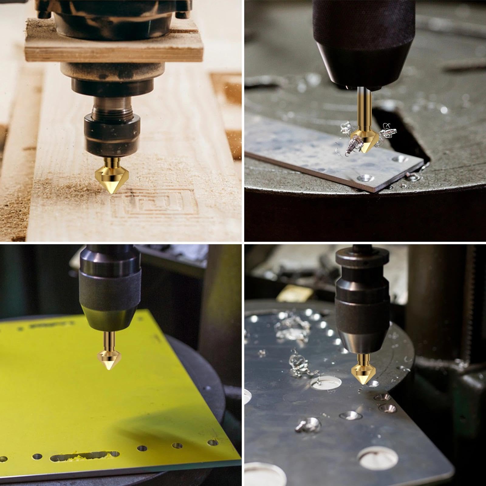 7 Pezzi Svasatori Conici, Svasatore Conico in HSS, Punta da Trapano per Metallo Legno per Acciaio Inox, Rame, Alluminio(6.3mm-20.5mm)