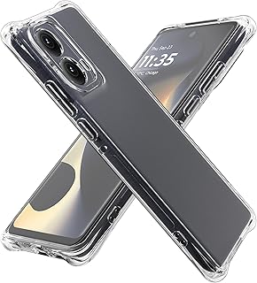 جراب لهاتف موتورولا ايدج 2024: جراب موتو ايدج 2024 للجنسين من البولي يوريثين الحراري المرن المقاوم للصدمات بمقاس نحيف شفاف - شفاف