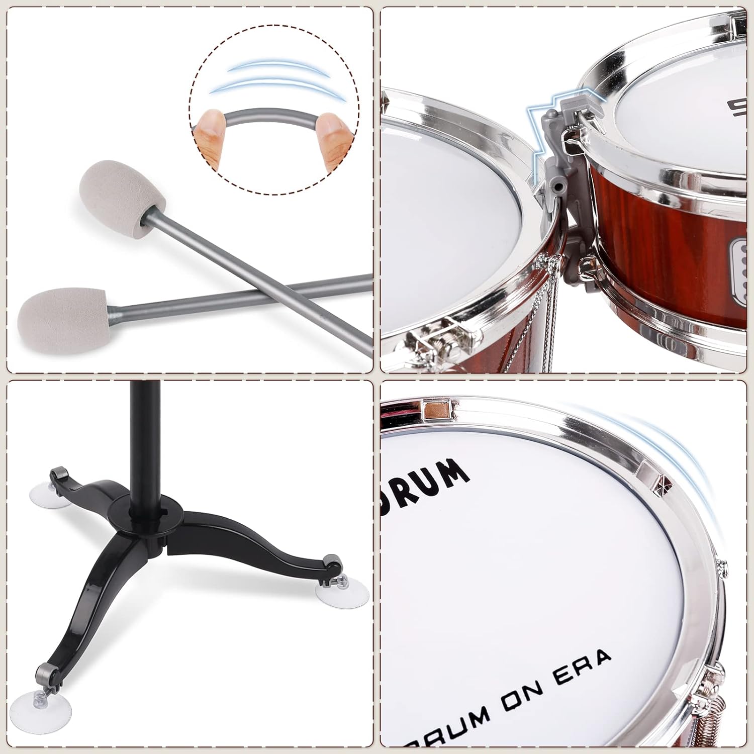 PerKidern Kids Drum Set Musical Toys Drum Set for Toddlers aged 1-3 Drum Kit Musical Instruments Toys for Boys Girls Birthday Christmas Gifts : Toys & Games