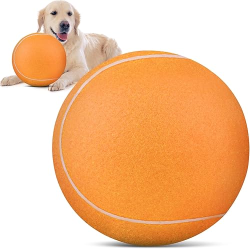 Miniatura 11 de QDAN Pelota de tenis gigante grande para perros: pelota grande de 9.5 pulgadas para perros para jugar al aire libre, pelotas de tenis grandes para
