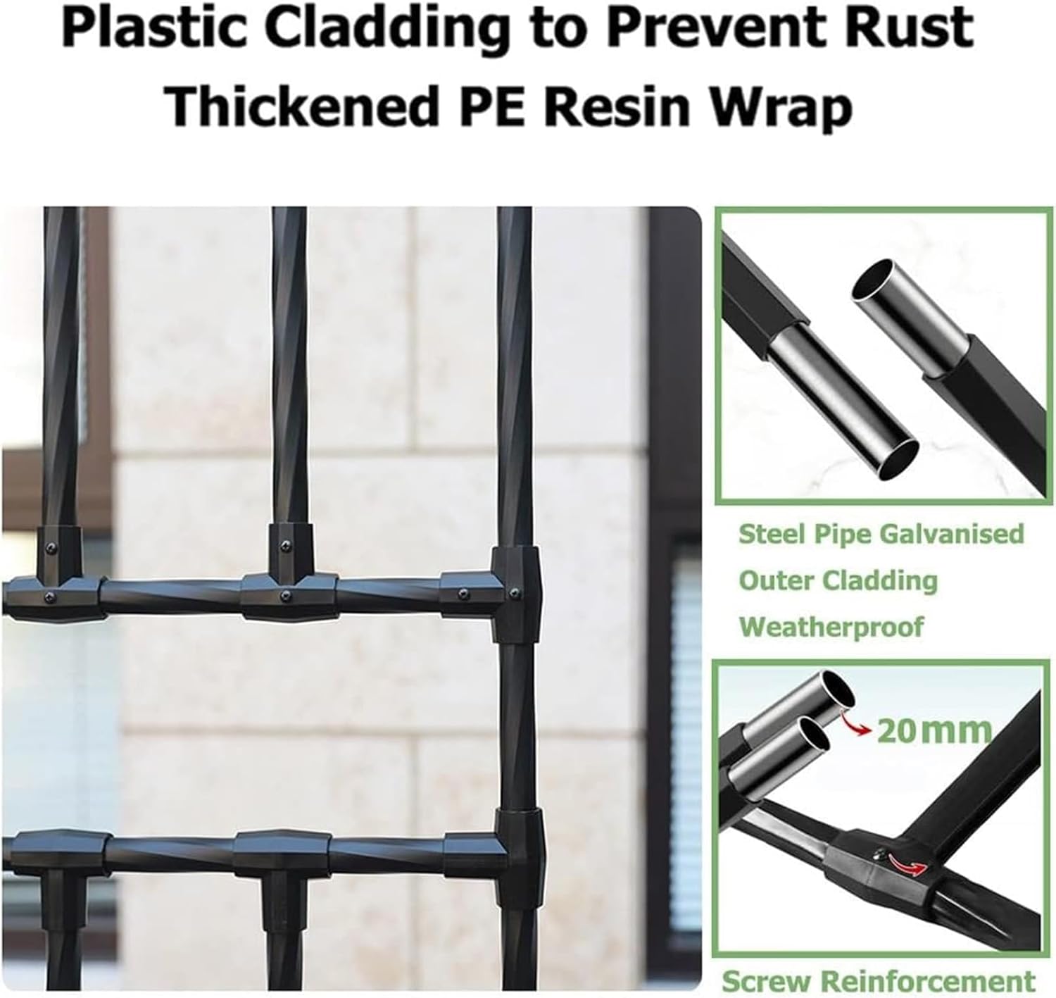 Lightweight Arch for Various Climbing Plants, Gazebo Outdoor, Steel Garden Trellis, Christmas Garden Decorations Pergola for Garden, Backyard, Lawn, Easy to Install(Black,47x15.7x94.5in)