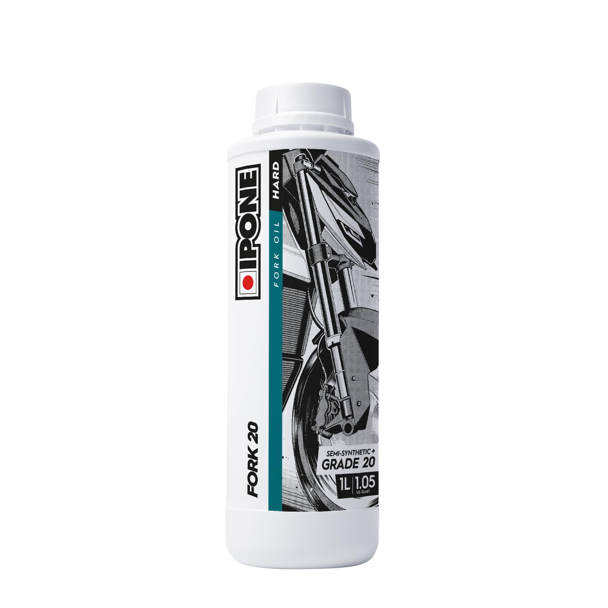 IPONE – Huile de Fourche Moto - Fork 20 – Semi-synthétique – Haute Performance - Technologie Anti-friction et Anti-Emulsion - Prêt à l’emploi - Bidon 1 Litre