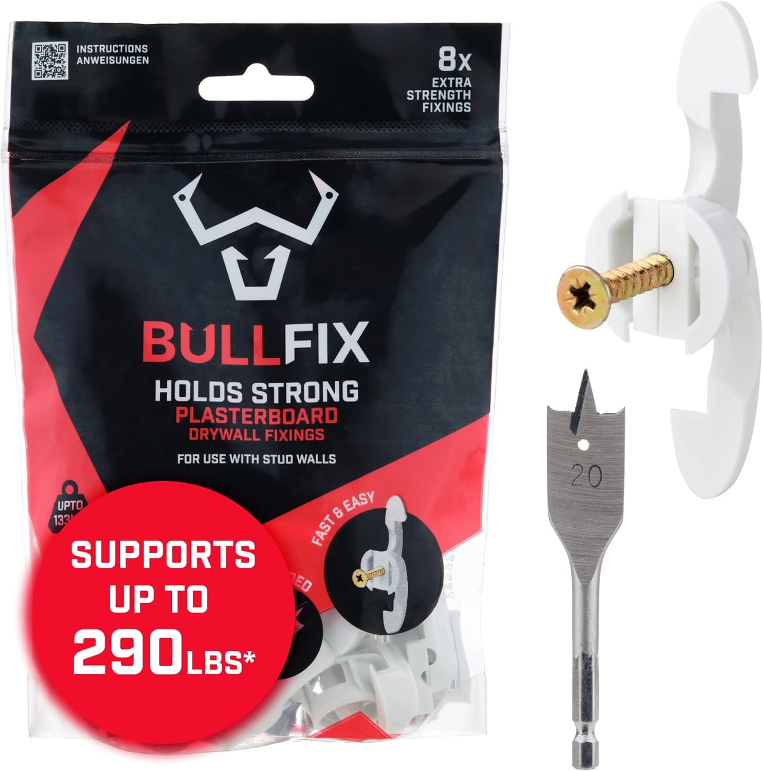 Bullfix Extra Starter Pack Heavy Duty Drywall Anchors