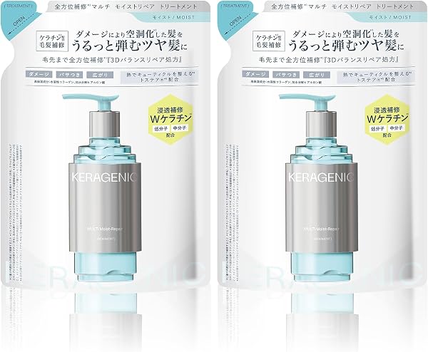 【公式】KERAGENIC ケラジェニック モイストリペア シャンプー トリートメント 詰め替え セット アクアピオニー&ロータス 320ml +320g - 5