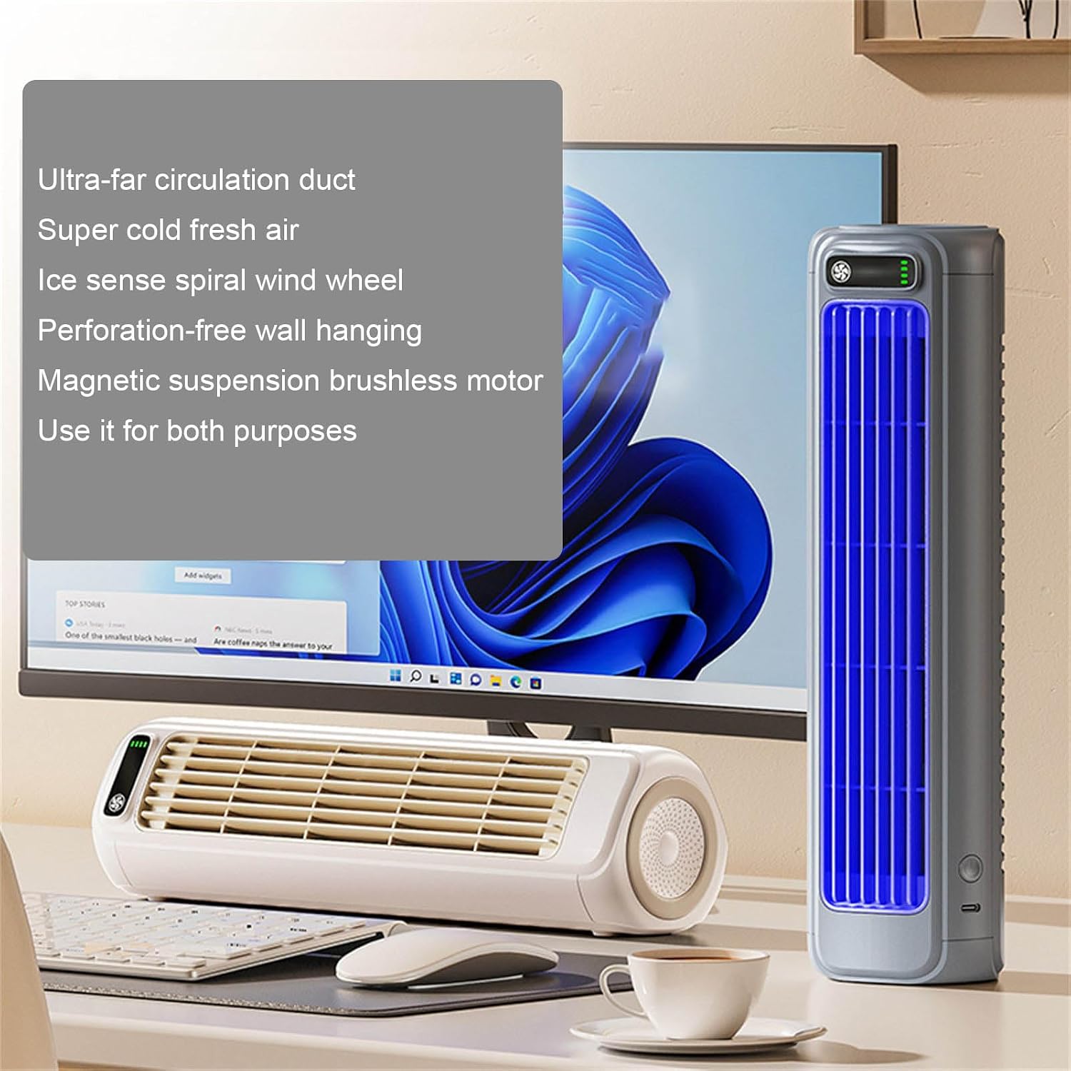 Rechargeable Quiet Desk Fan with Adjustable Airflows Quiet Cooling ABS Texture Perfect for or Bedroom Use Travel