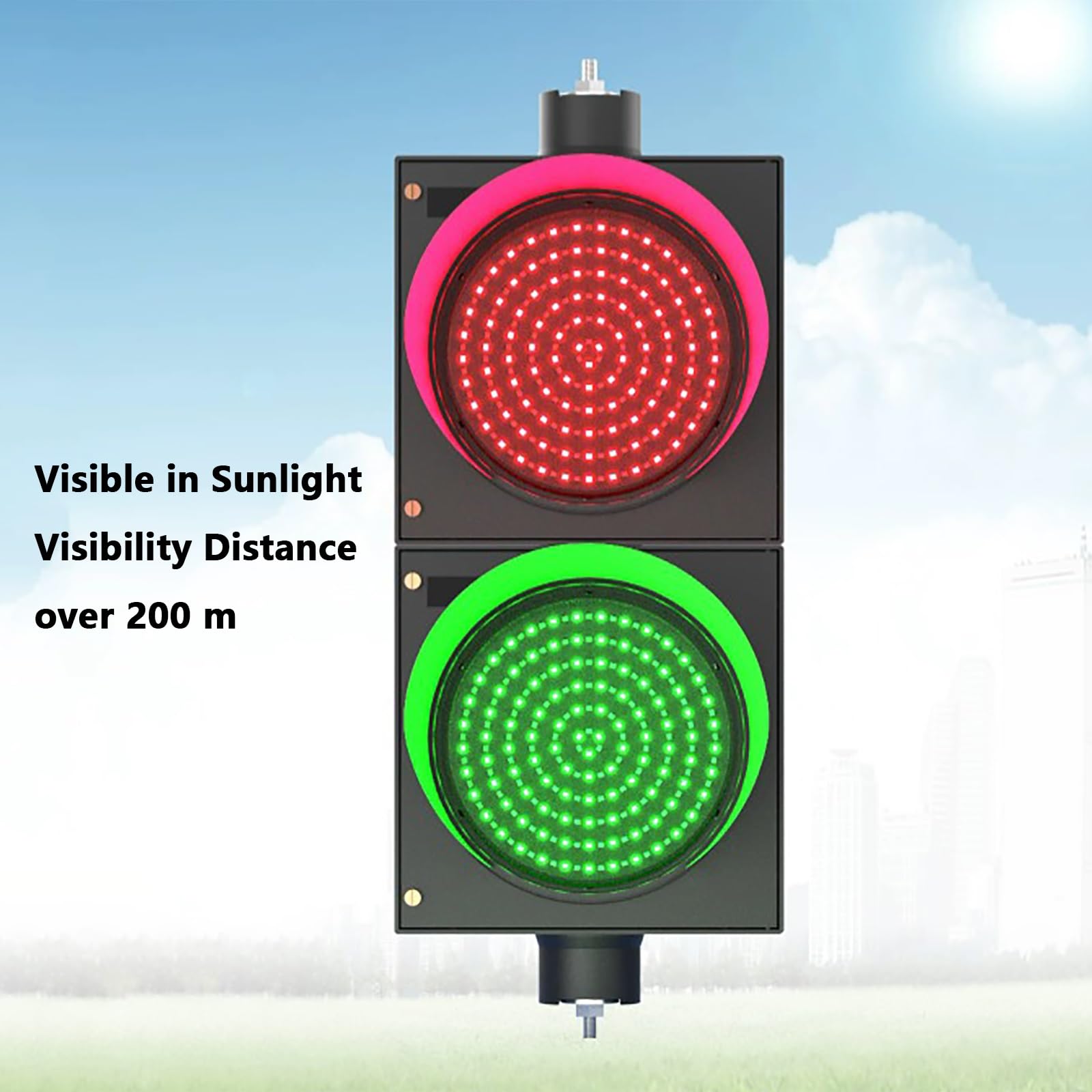 Czerwone Zielone Światło Stop AC100-240V, 200 mm Zdalnie sterowane światło | Zasięg 100 M/1000 M, wodoodporna obudowa PC, do magazynu (sterowanie zdalne 1000 m)