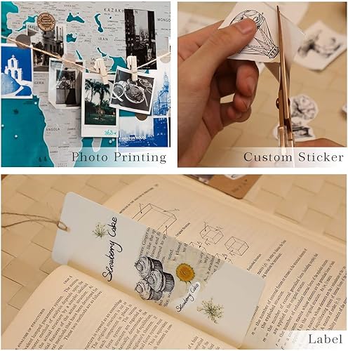 Miniatura 7 de Phomemo 1 mini impresora térmica de bolsillo con etiqueta engomada M02 y 3 rollos de papel