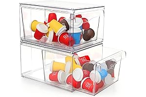 2-Pack Stackable Acrylic Coffee Pod Drawer: Clear Storage Solution