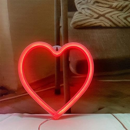 QiaoFei Letreros de neón con luces de neón LED de arte romántico, decoración de pared, estudio, fiesta, habitación de niños, sala de estar, boda,