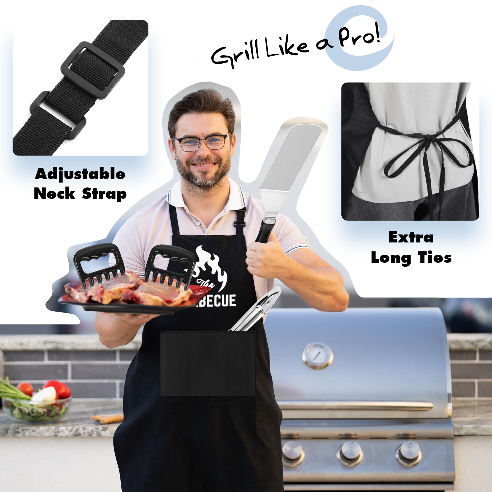31PCS Griddle Accessories Kit for Blackstone, Flat Top Hibachi Grill Spatula Set with 2 Melting Domes, Burger Press, Patty Maker and Apron, Professional Teppanyaki Tools Gifts for Outdoor BBQ