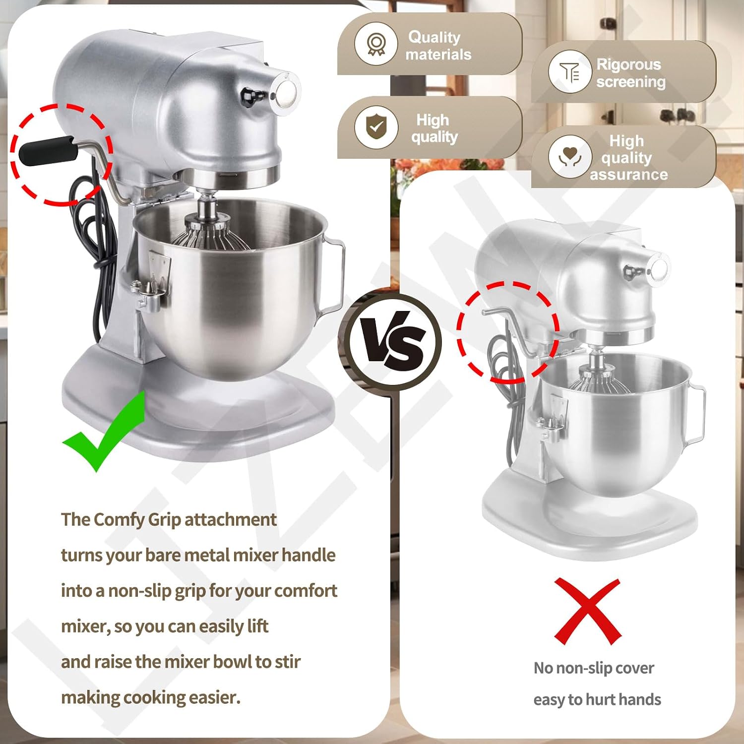 Comfy Grip for KitchenAid Stand Mixers Bare Metal Handle, Fits Model 5 Plus Bowl-Lift, 5Qt, 8Qt Bowl-Lift, Black
