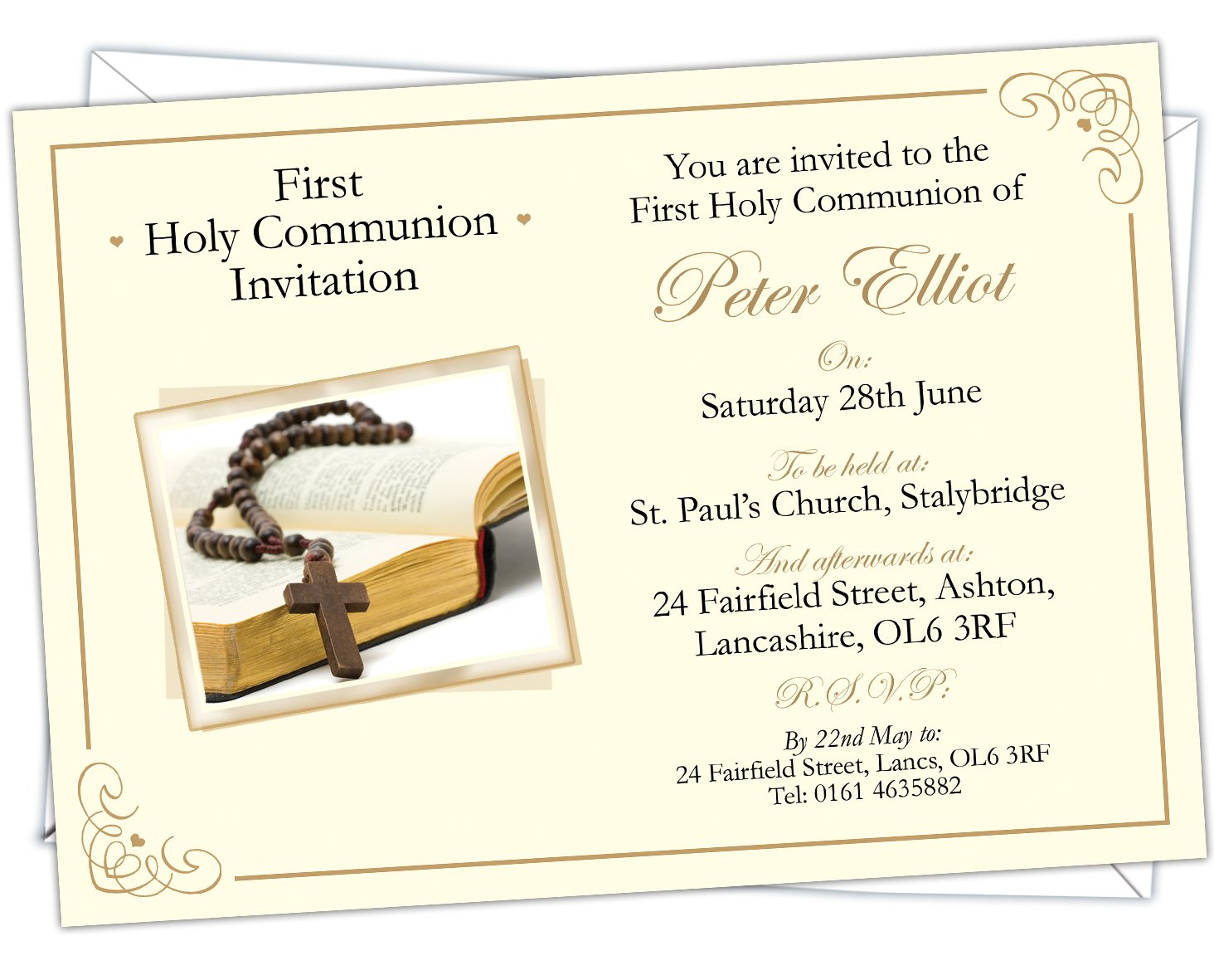 D&L Designs Ltd White Personalised First 1St Holy Communion Invitations Invites Hci 003 (Pack Of 24)