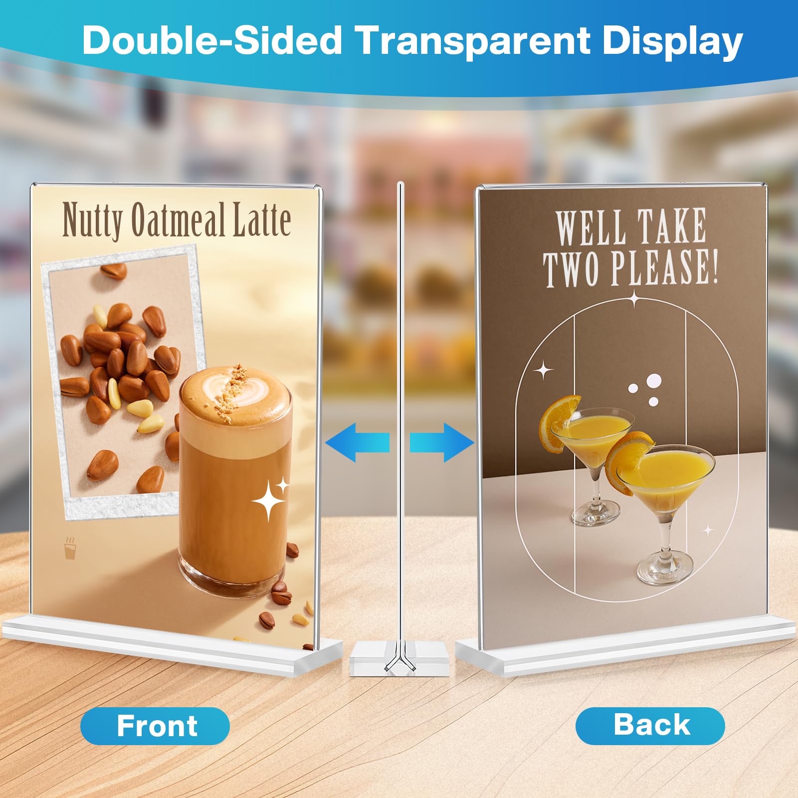 6 Pack A4 Acrylic Sign Holder, Double Sided Clear Display Sign - Image 3