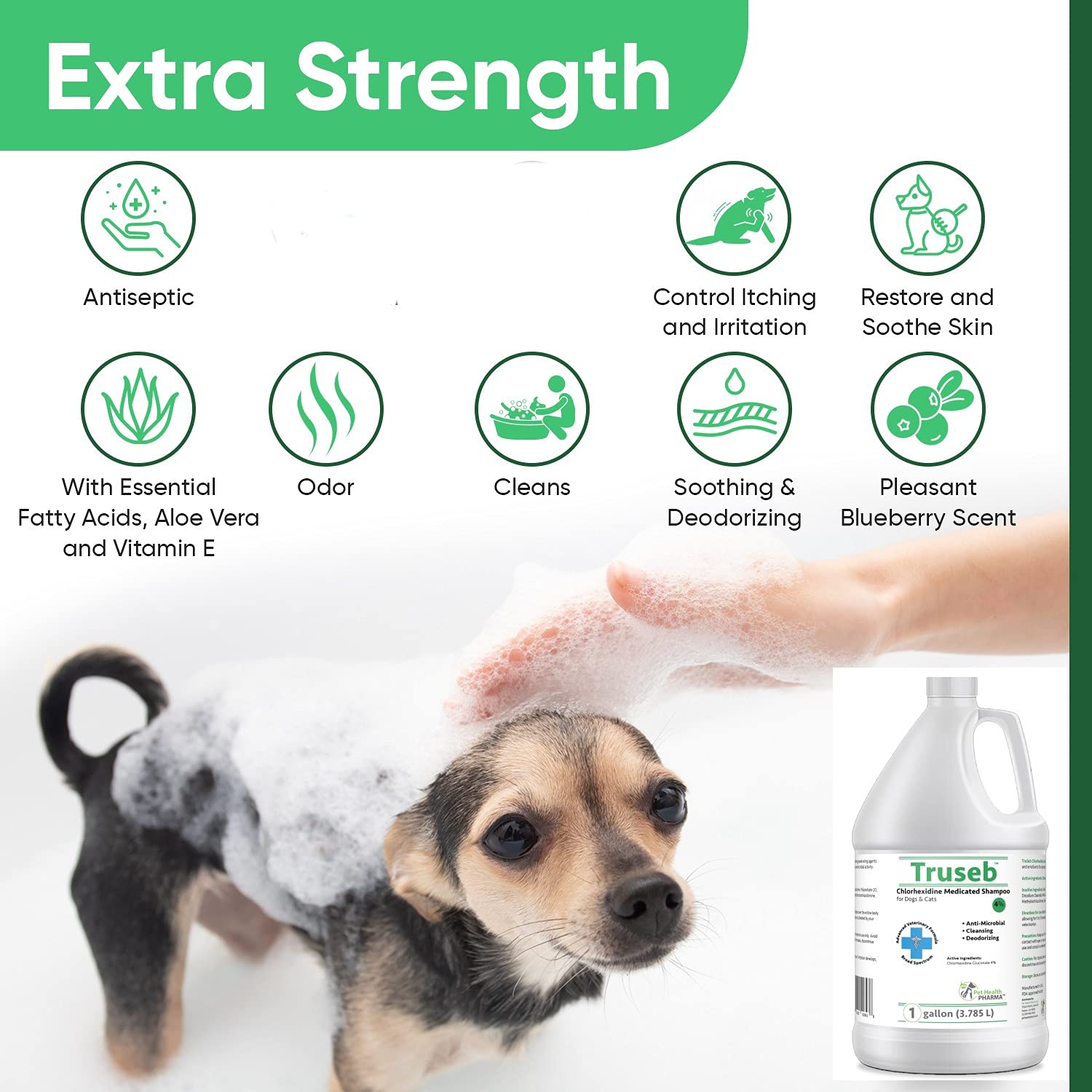 Buy Truseb 1 Chlorhexidine 4 Shampoo for Dogs, puppies & Cats