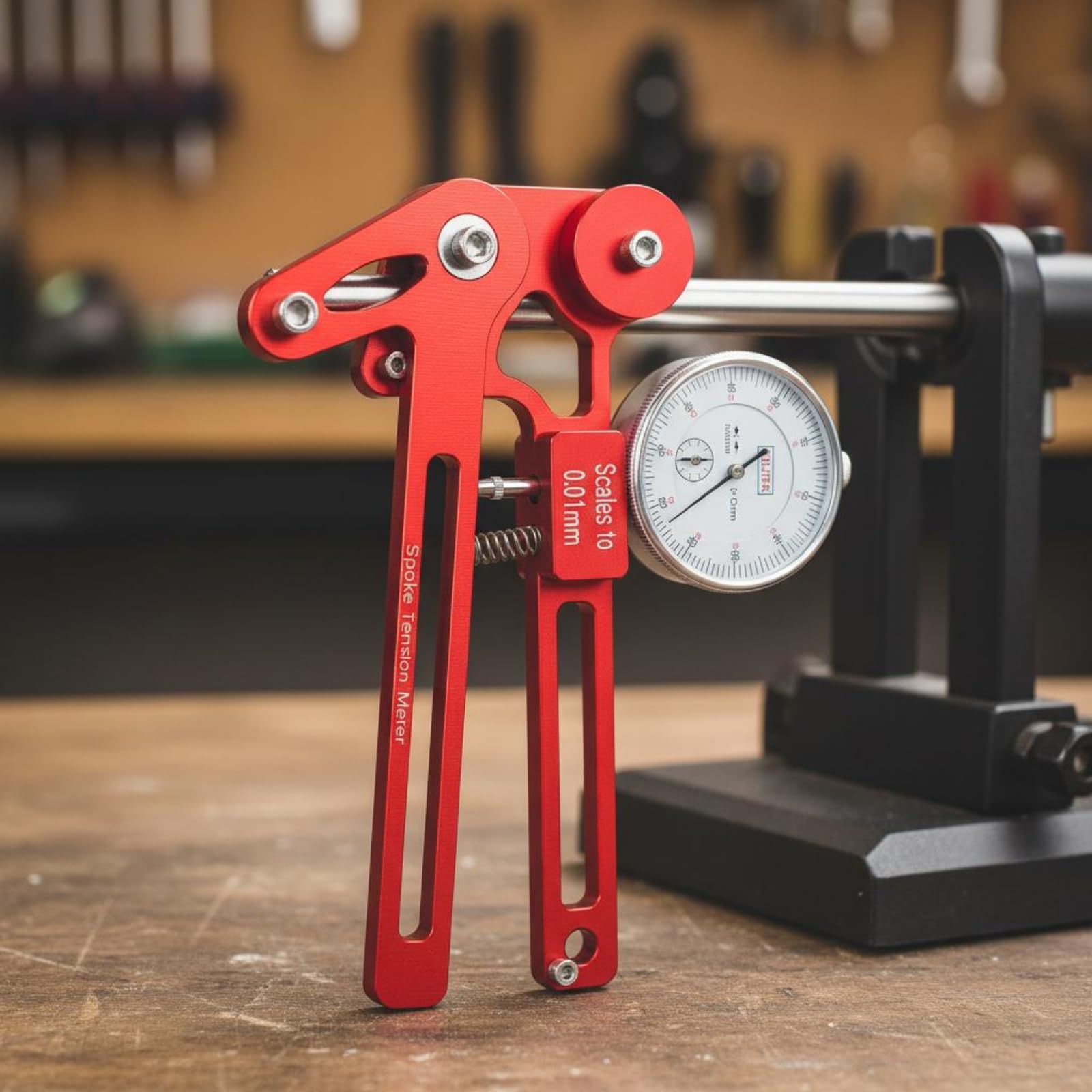 Fahrradspeichenspannungsmesser Speichenspannungsprüfer Radzentrierung Fahrradreparaturausrüstung Zyklus Speichenmesser Aluminiumlegierung, Color to 1, Mechanische Uhr