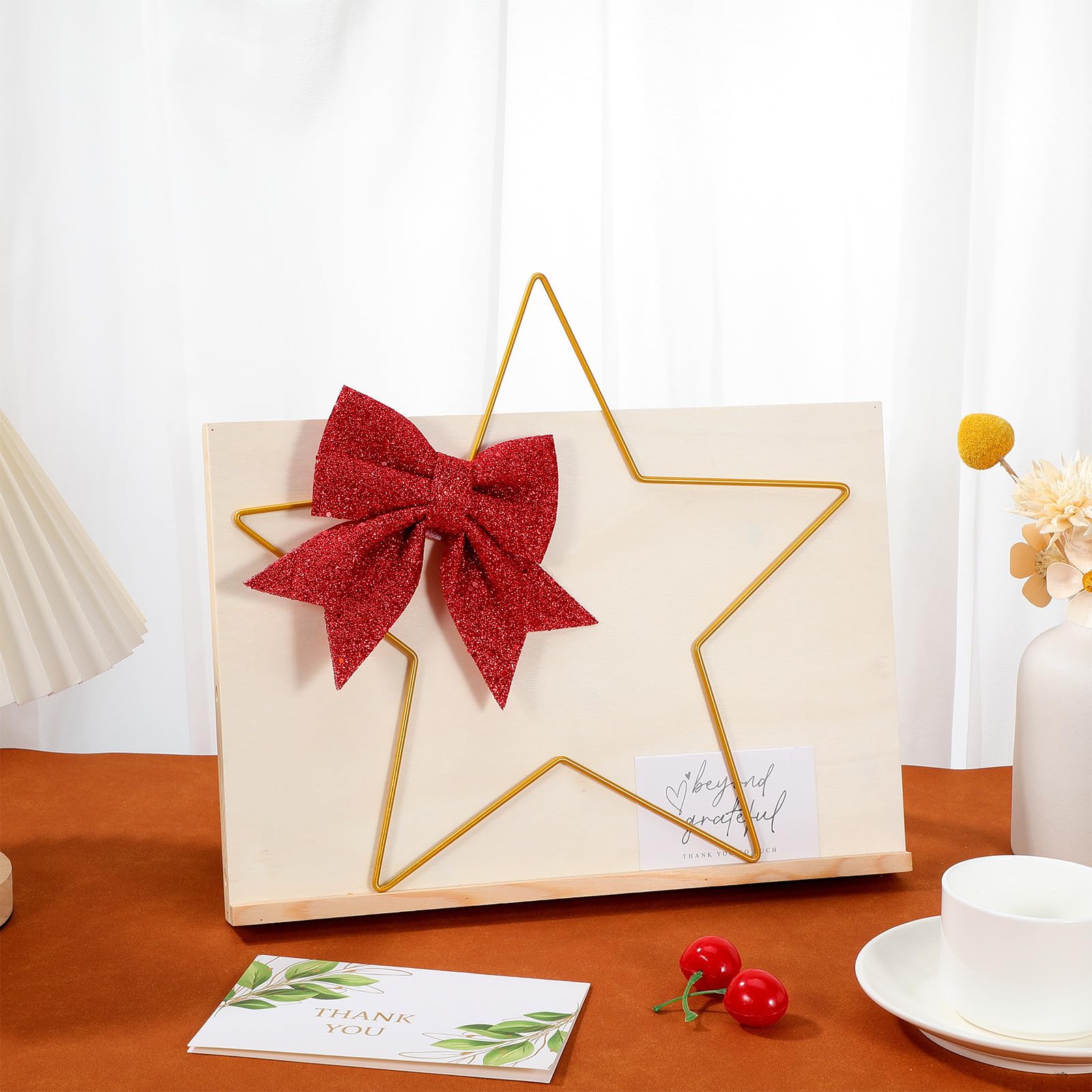Adorno de Figura Dorada de Hierro para Pared, Marco DIY para Manualidades Navideñas, Resistente al Óxido y Seguro, Adecuado para Decoración de Navidad y Bodas
