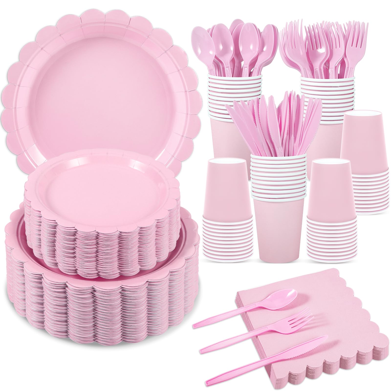 Sage Green Party Plates & Cups Set - 25 Piece -28