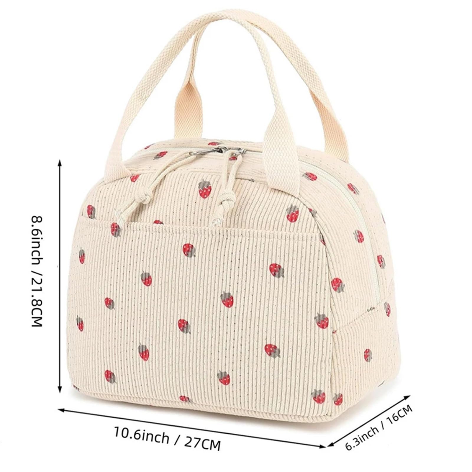 2 szt. dla kobiet i mężczyzn, sztruksowa torba na lunch(Pink)