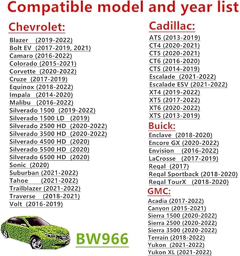 Miniatura 2 de Filtro de aire de cabina BW966 para Enclave, Envision, Blazer, Camaro, Colorado, Cruze, Equinox, Impala, Malibu, Silverado, Traverse, Acadia,