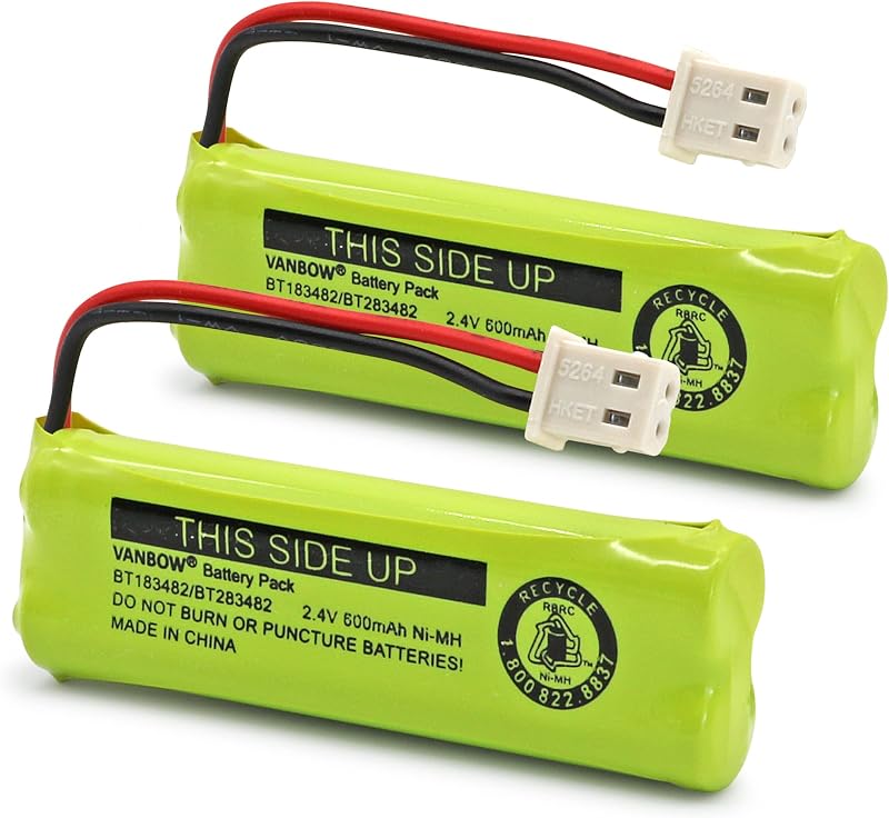 BT183482/BT283482 2.4V 600mAh Ni-MH Cordless Phone Battery Compatible with VTech DS6401 DS6421 DS6422 DS6472 LS6405 LS6425 LS6426 LS6475 LS6476 Handset (2)