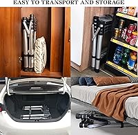 Vista 5 de Escalera de aluminio - 1.63M/5.5FT de estructura en A, escalera extensible telescópica, portátil, multiusos, plegable, resistente, capacidad