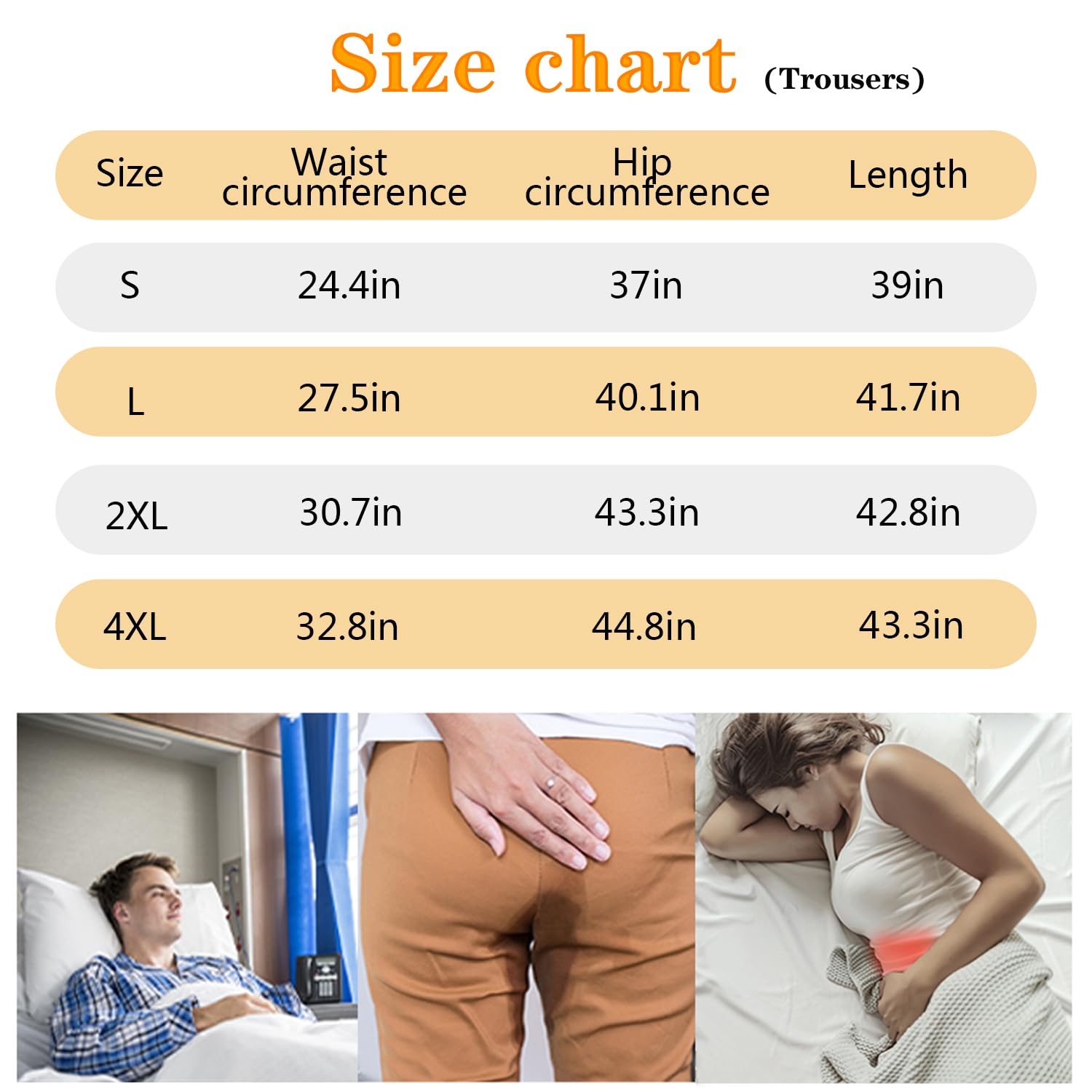 Pantalones de incontinencia de orina, lavables, elásticos, ajustables, para el cuidado del paciente para adultos, ancianos, períodos fisiológicos (XXL)