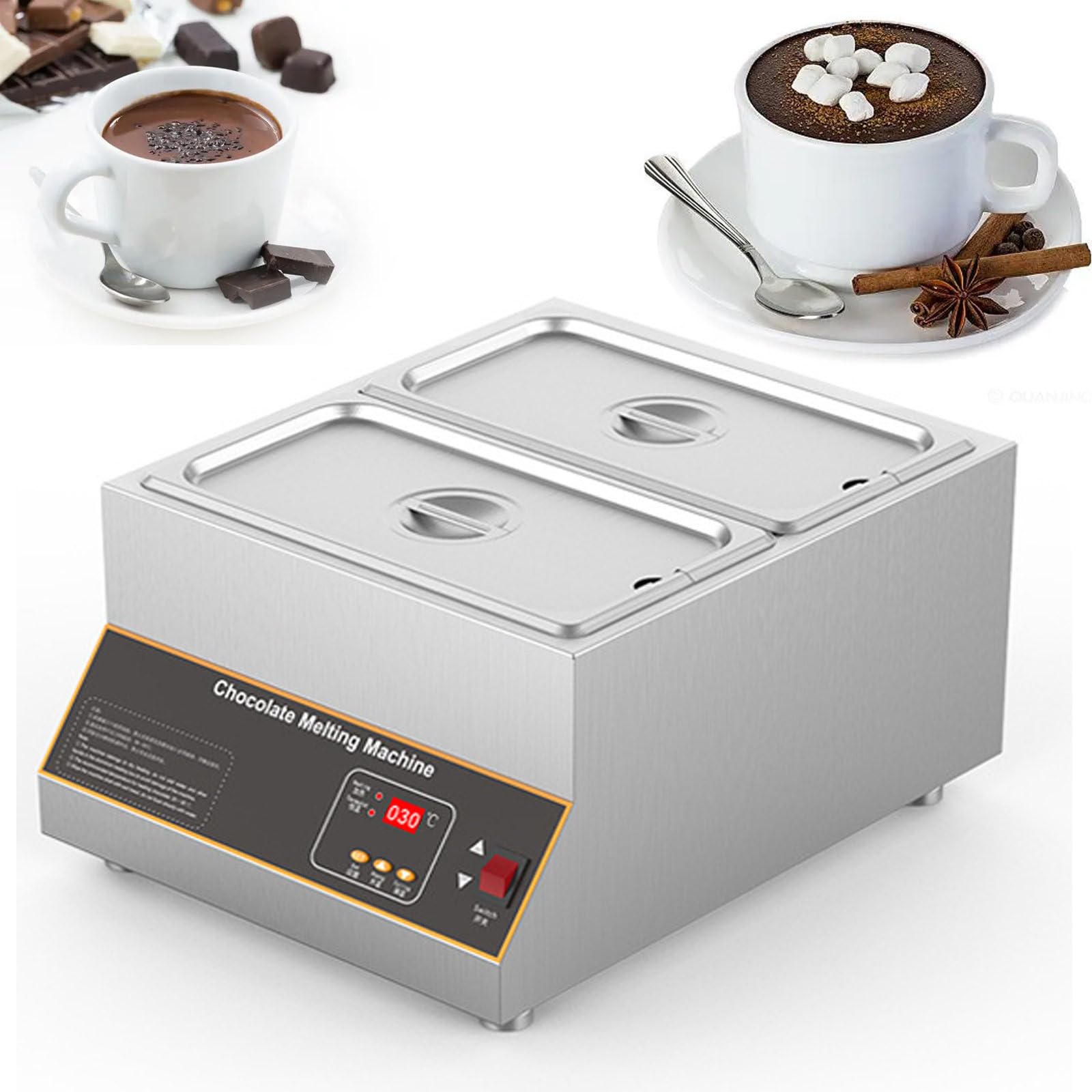 Máquina para derretir chocolate con calefacción a prueba de agua,Calentamiento rápido y uniforme,Máquina templadora de crema de chocolate caliente para queso chocolate,500W 0-95 ℃