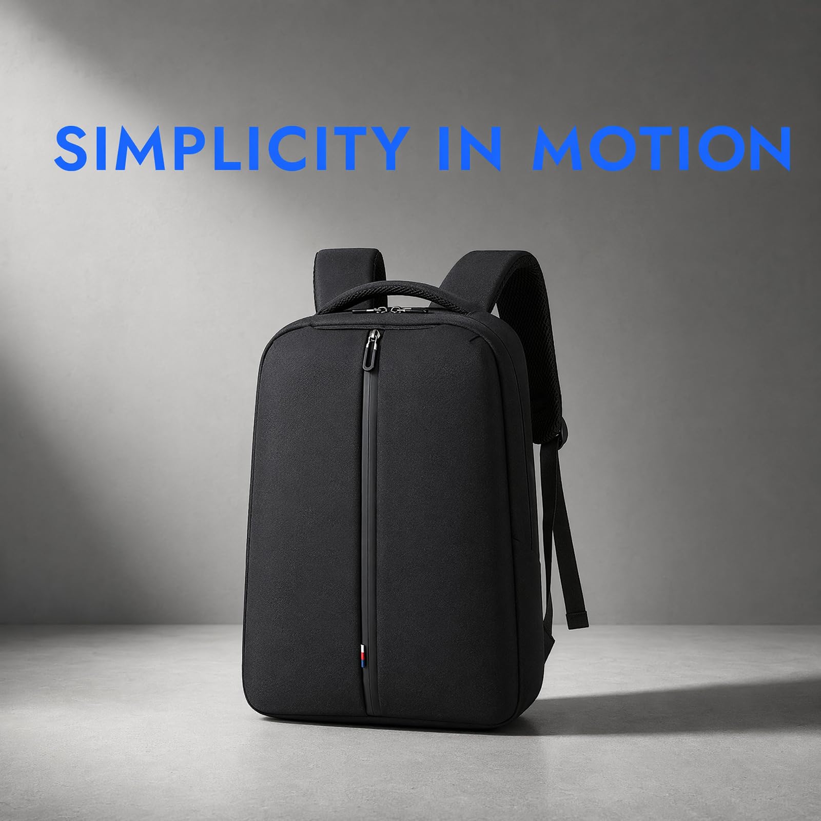 16 pulgadas impermeable Hardshell portátil mochila, mochila de viajes de negocios, bolsillo de oficina ergonómico con manija superior,Black