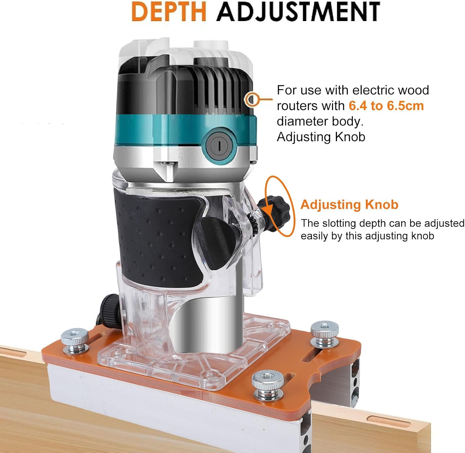 Wood Trimmer Router Base, 2 in 1 Wood Router Slotting Locator Compact Wooden Palm Routers Base Routers Slotting Bracket for 65mm Trimmer Milling, Woodworking, Chamfering