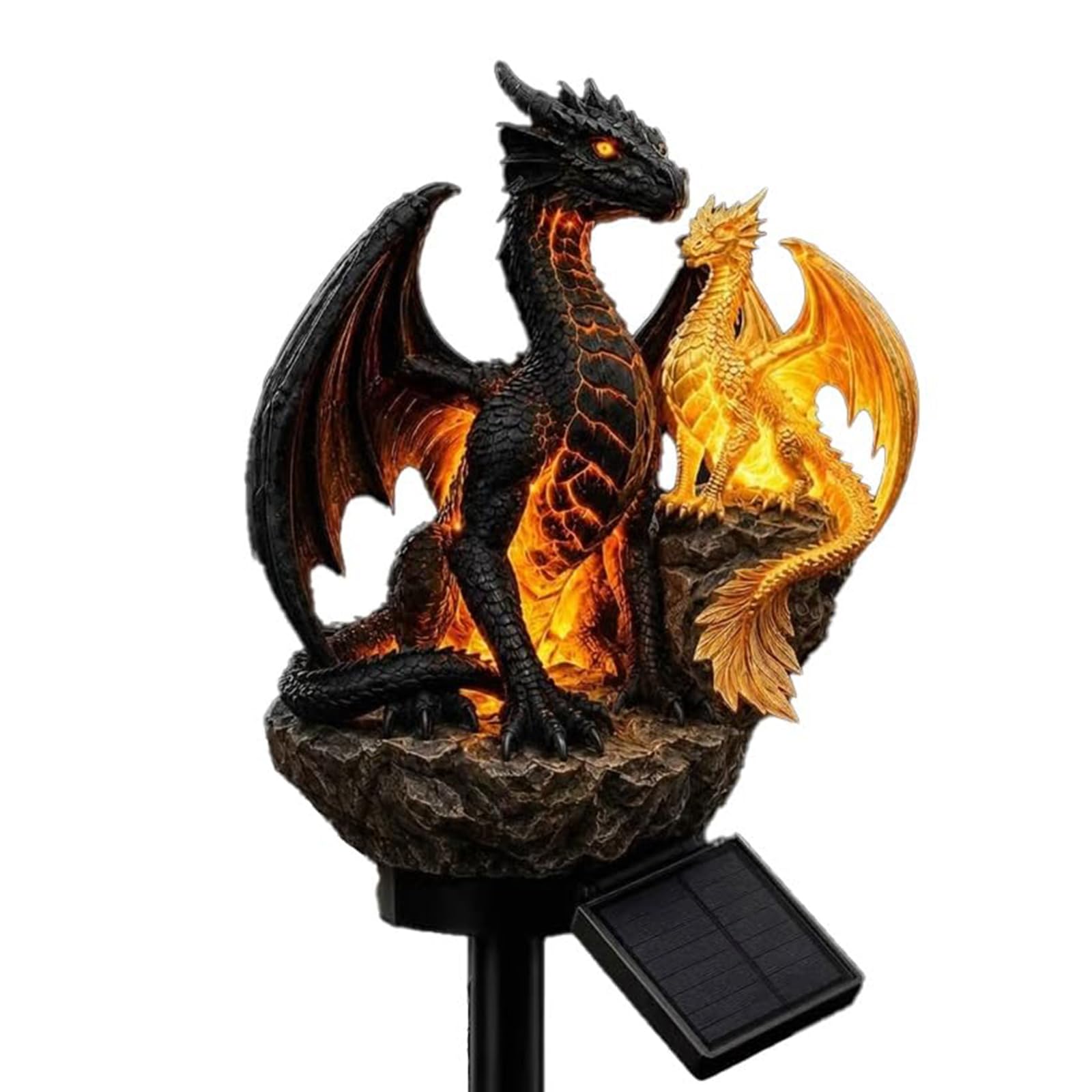 Solar Dragon Garden Statue Light | 42cm Dragon Outdoor Figurine Lights
