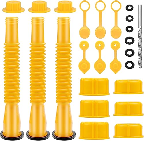 Juego de 3 boquillas de repuesto amarillas para latas de gas, boquilla de lata de gas de 12510 galones de repuesto de tanques viejos (paquete de 19)