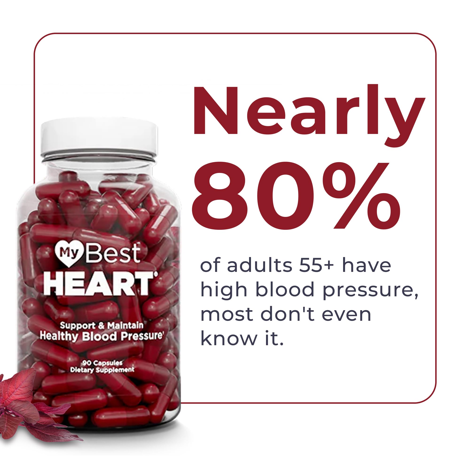 MyBestHeart Blood Pressure Support Supplement for Men & Women - 90 Capsules — Amazon image 3