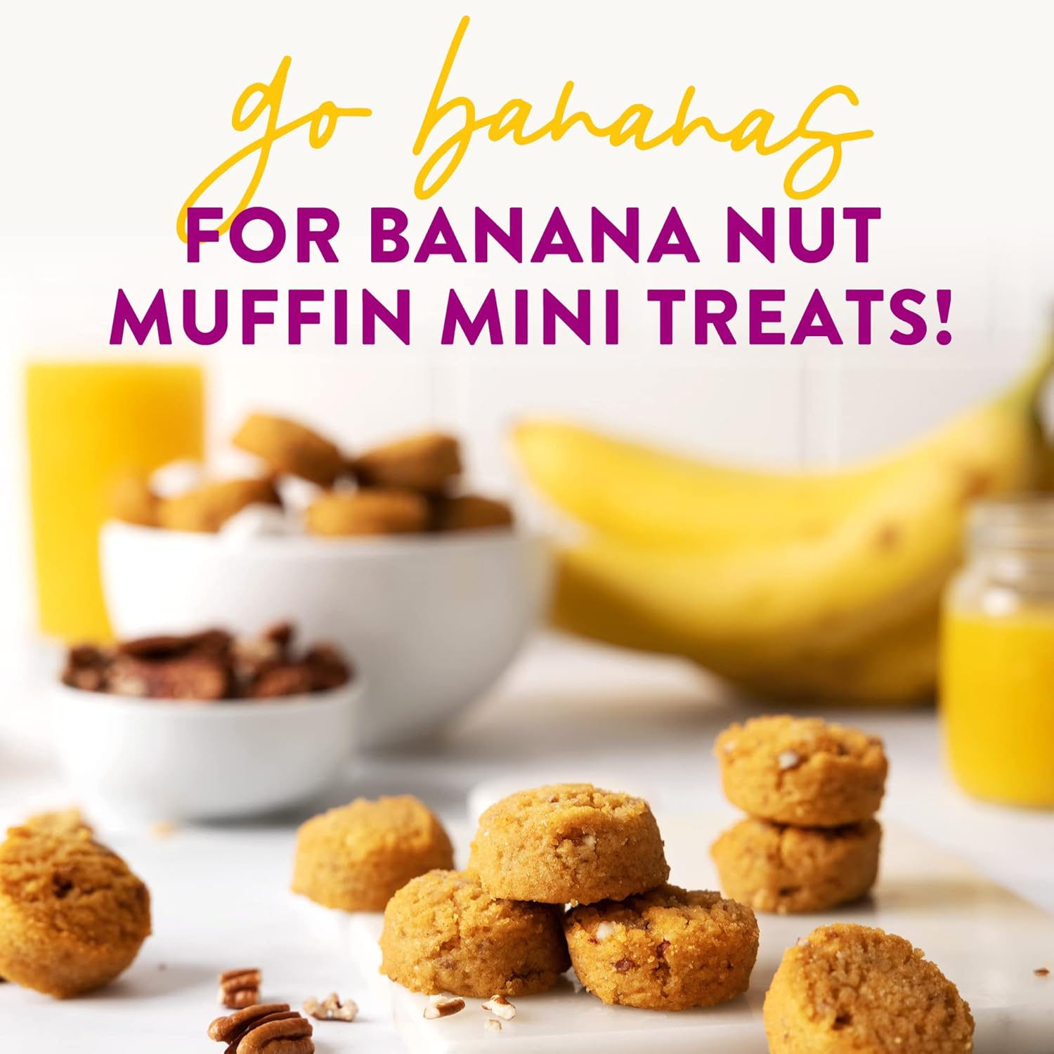 HighKey Low Carb Banana Nut Muffin Mini Treats - Keto Snacks Gluten Free Muffins No Sugar Breakfast Snack Diabetic Dessert Diet Friendly Food Zero Carbs Soft Baked Cookie Low Calorie Sweet Bread Treat