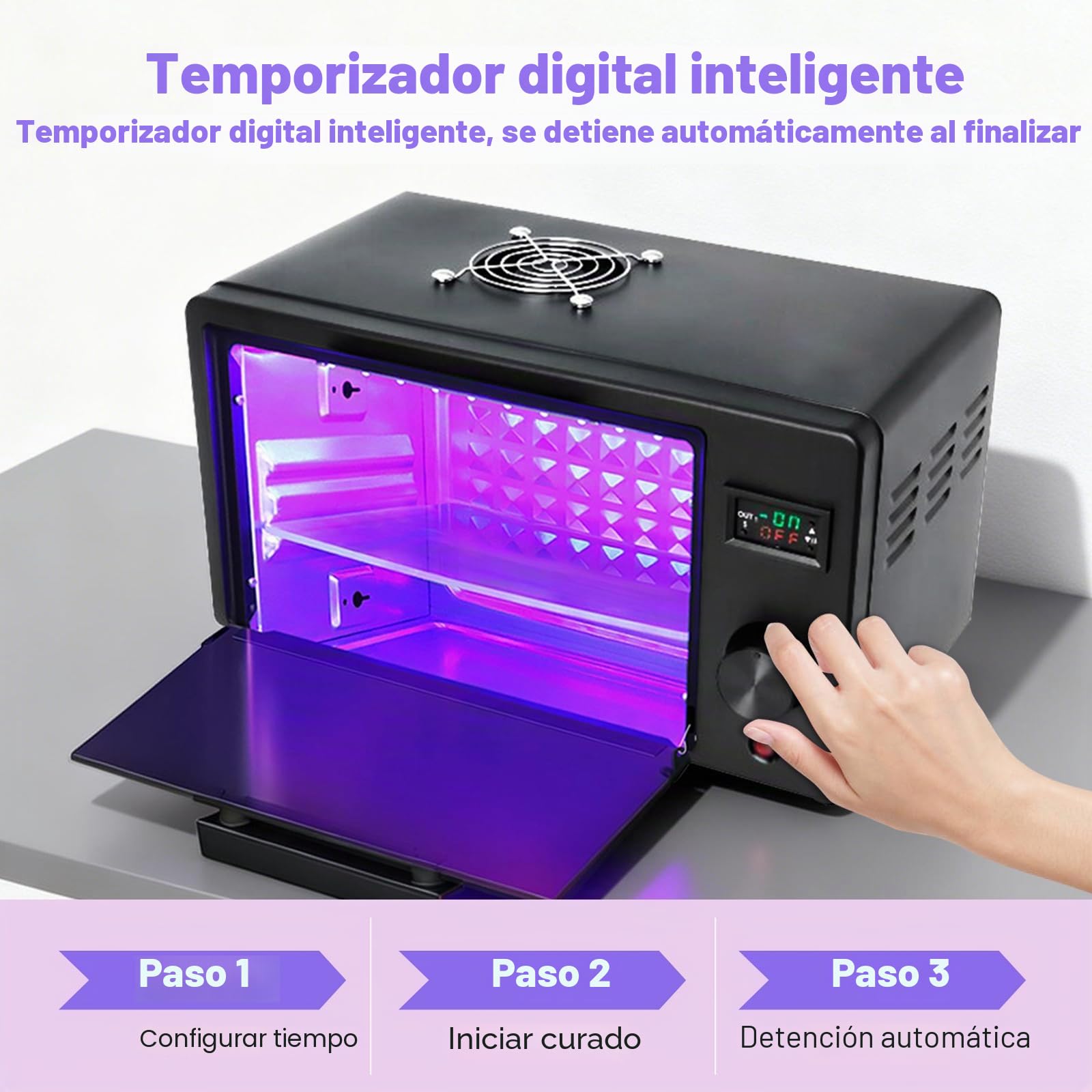 Máquina de Curado de Resina UV 395nm, Caja de Curado 80W para Impresión 3D | Estación Curado Resina con 80 LED, Temporizador, Bandeja Extraíble, para Modelos de Resina SLA/DLP/LCD, Joyería DIY