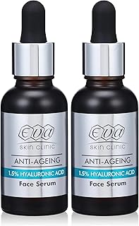 سيروم الوجه بحمض الهيالورونيك من ايفا سكين كلينك، 30 مل (عبوة من 2 قطعة)