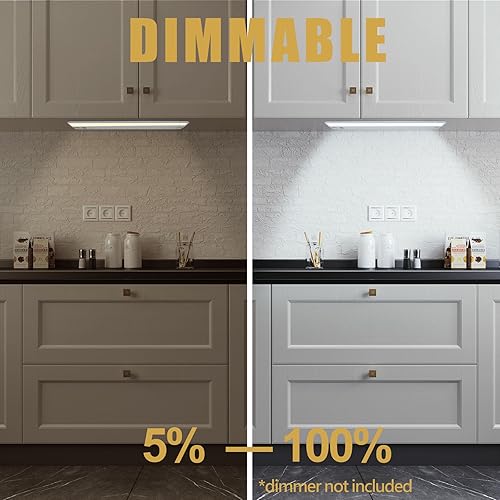 Miniatura 4 de Ansen Iluminación LED empotrada bajo gabinete, 18 pulgadas 15W luz LED para cocina/closet, 998.4lm, CRI>92, R9>90, regulable, 3 temperaturas de