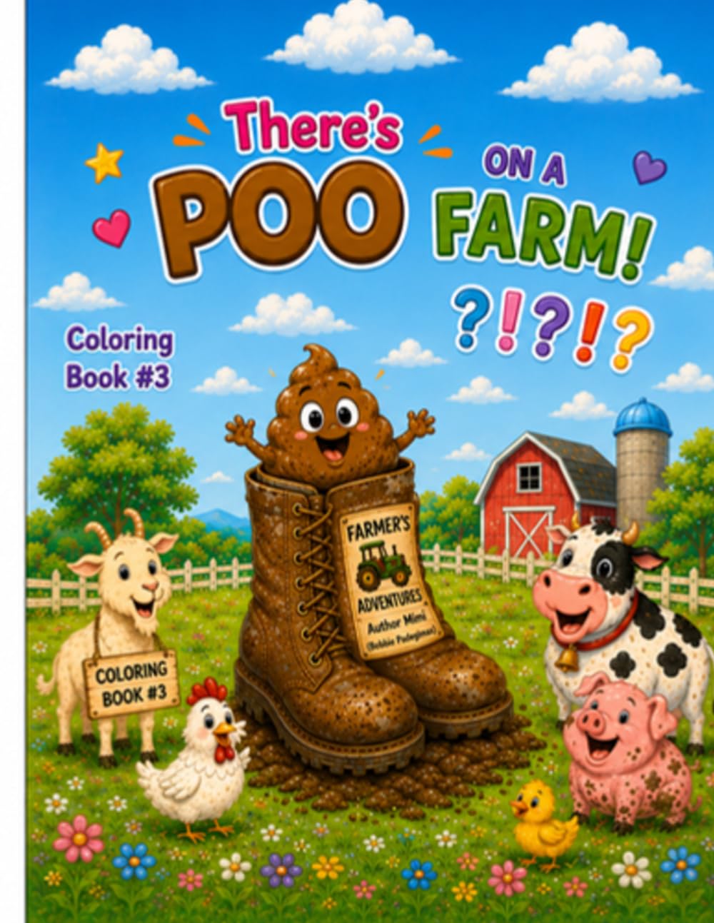There's Poo On A Farm!!: Coloring Book #3 The Places Poo Goes!