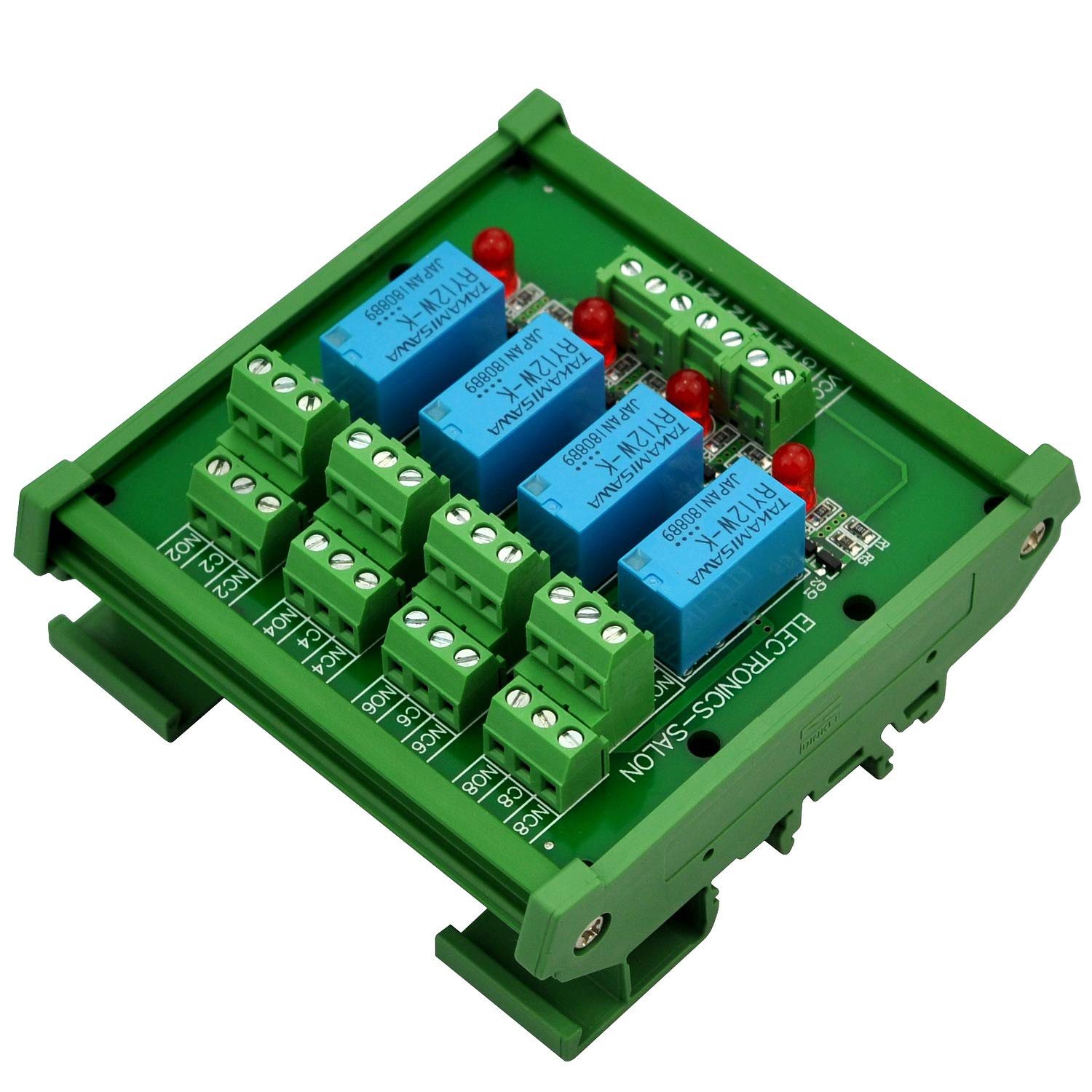 4 Channel DIN Rail Mount Relay 24V Control 4 Channel Module - 24V AC/DC ...