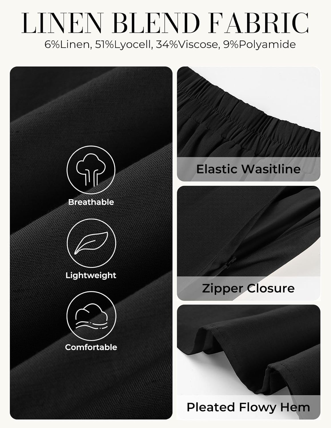 Kate Kasin 2026 Women's Linen Blend Skirts, High Waist A Line Skirt, Flowy Summer Long Skirt with Pockets - Image 4